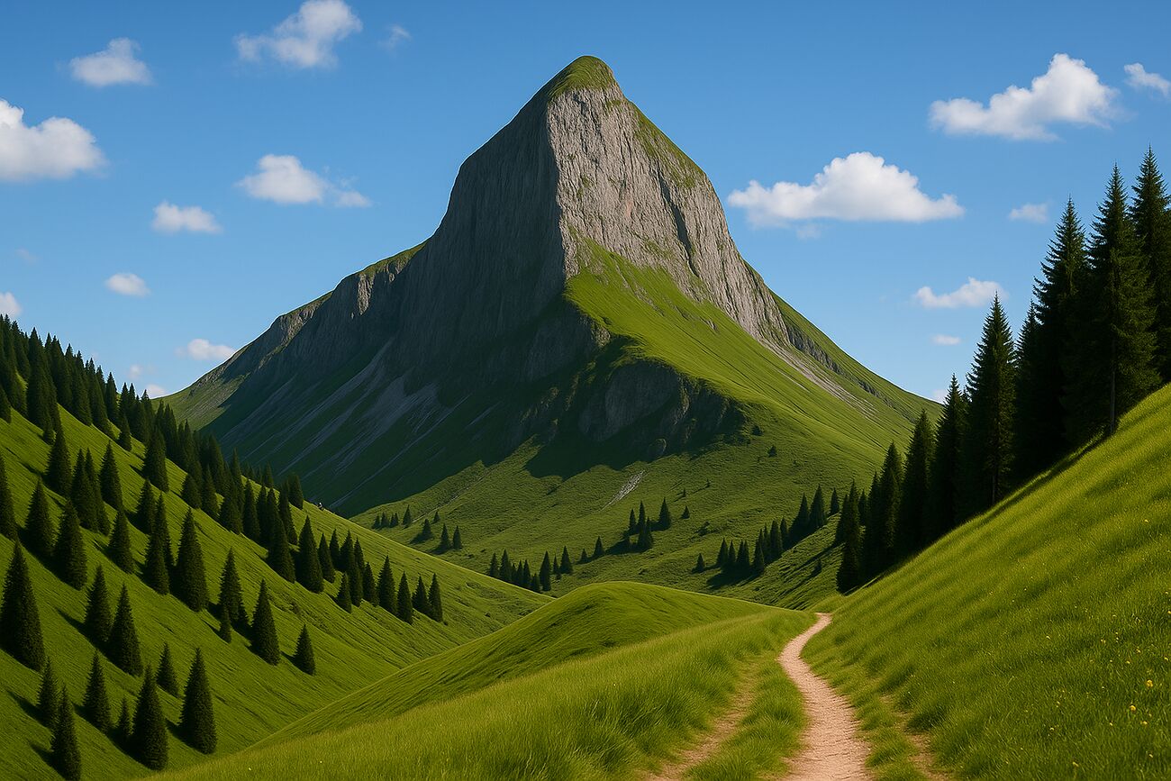 Randonnée en montagne vue d'artiste - Yorick Brunet - Along the Ridge - Accompagnateur en montagne