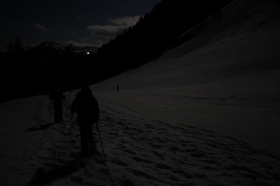 Sortie raquettes à la pleine lune - Yorick Brunet - Along the Ridge - Accompagnateur en montagne